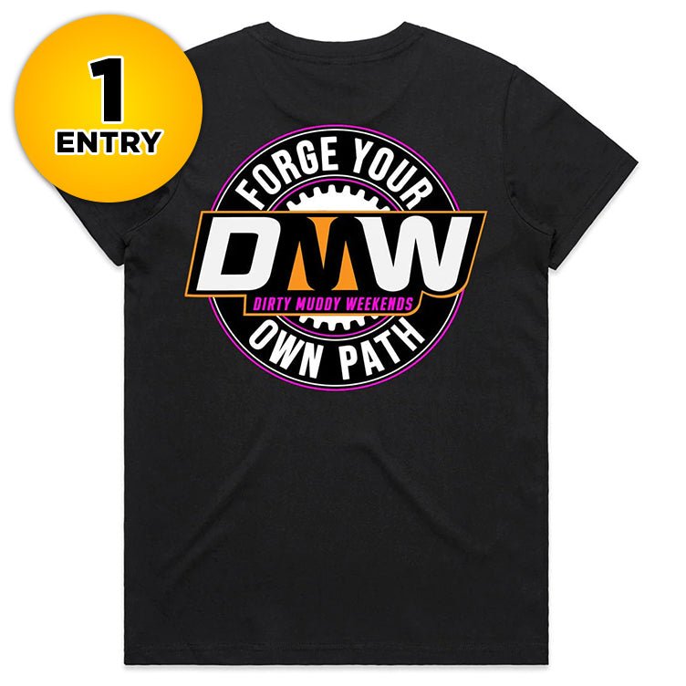 Load image into Gallery viewer, PINK/ORANGE FORGE YOUR OWN PATH UNISEX ADULT T-SHIRT - DMW
