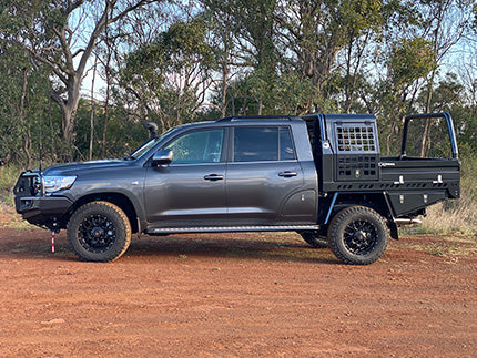 Storage solutions shouldn't be an afterthought – they should be transformative. That's why DMW offers deepest and highest capacity wheel arch toolbox storage in the industry. Hand-fabricated into the existing wheel arch, our ergonomically shaped storage compartments provide ample room for all your gear, while our dust-proof, double-sealed doors ensure maximum security and protection, even in the harshest conditions.