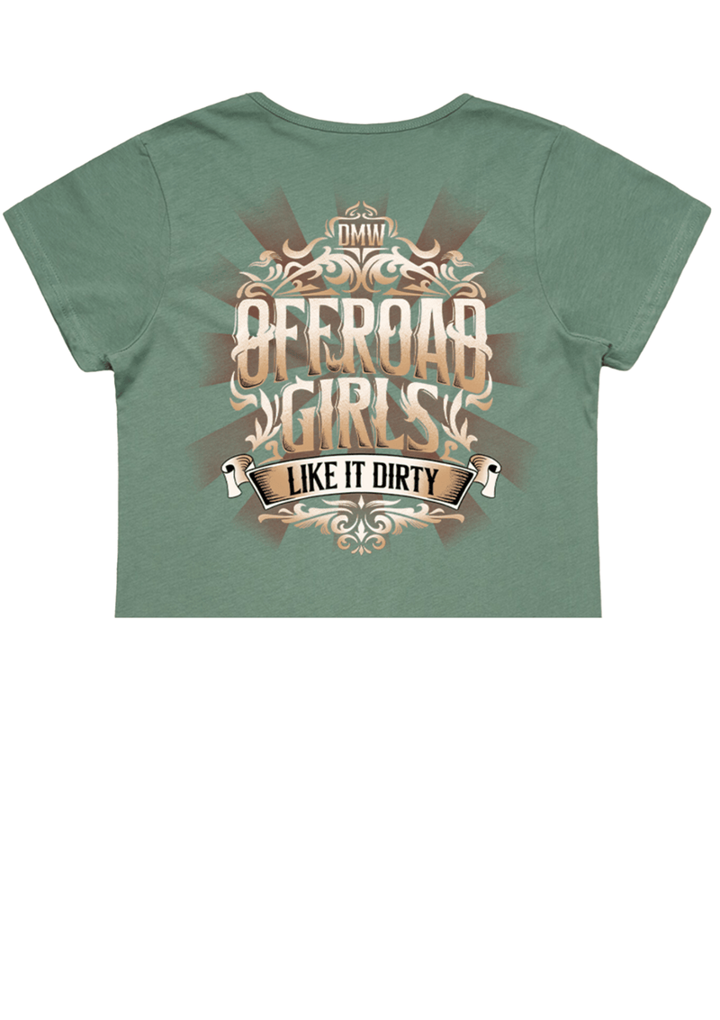 Load image into Gallery viewer, Offroad Girls Like It Dirty - Drive Like a Girl - LADIES CROP T - SHIRT - DMW
