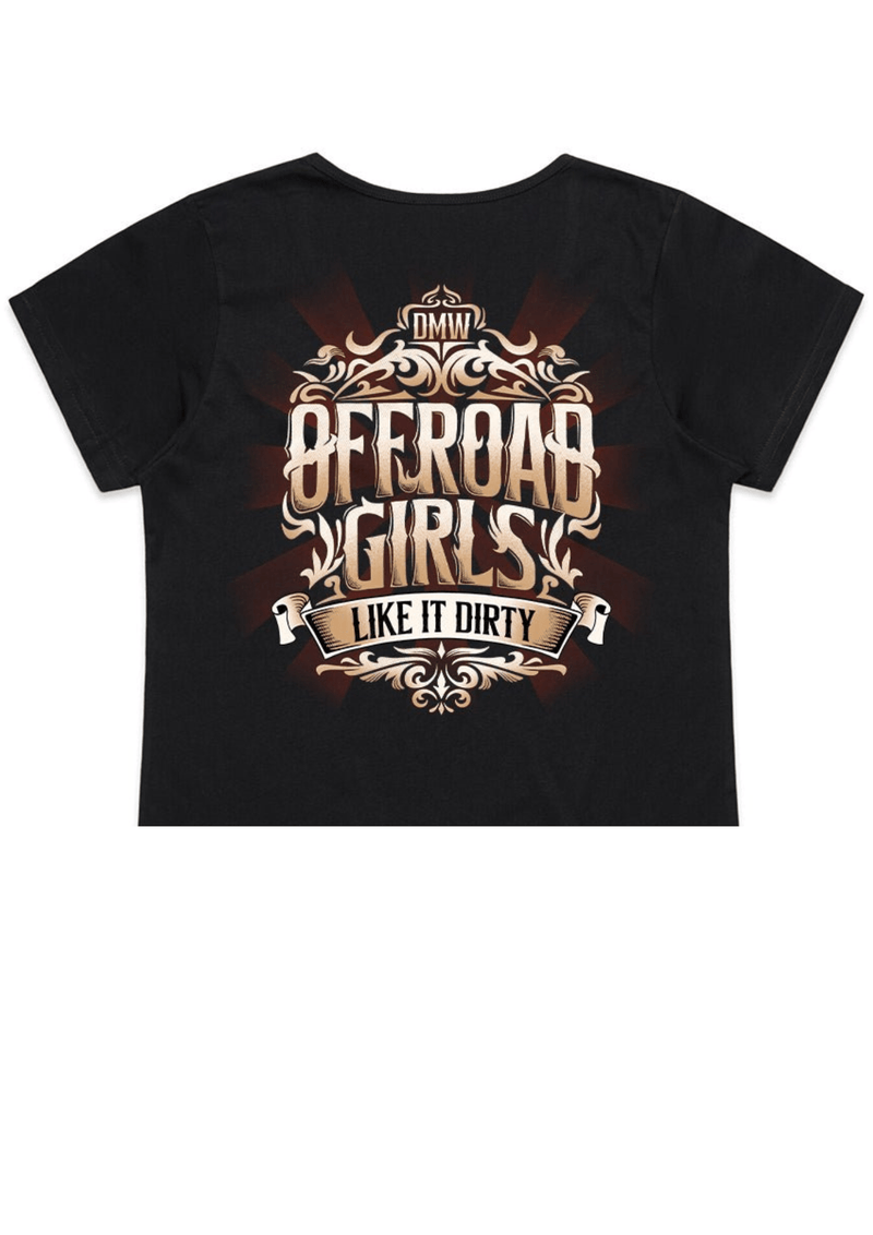 Load image into Gallery viewer, Offroad Girls Like It Dirty - Drive Like a Girl - LADIES CROP T - SHIRT - DMW
