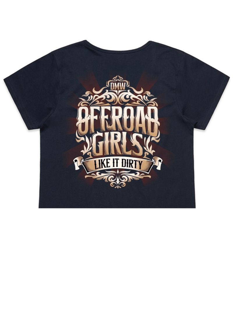 Load image into Gallery viewer, Offroad Girls Like It Dirty - Drive Like a Girl - LADIES CROP T - SHIRT - DMW
