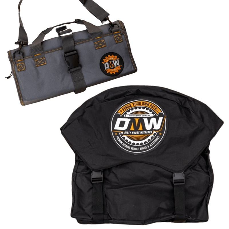 Load image into Gallery viewer, Spare Tyre Bag + Tool Roll Bundle - DMW
