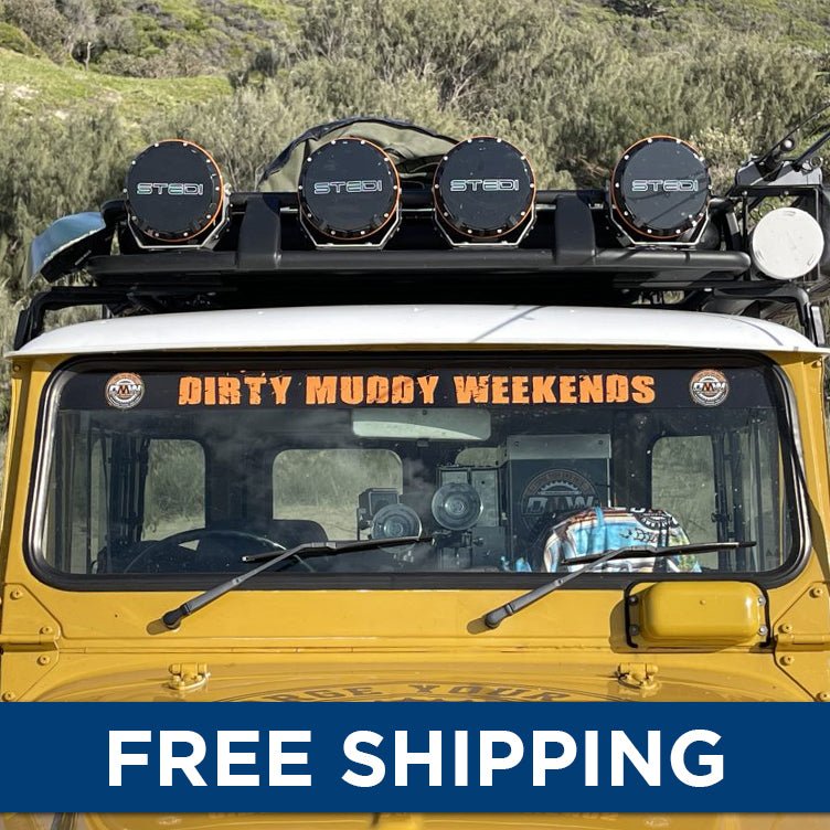 Load image into Gallery viewer, Dirty Muddy Weekends Windscreen Sticker - Black - DMW
