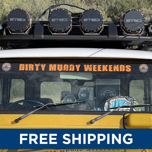 Dirty Muddy Weekends Windscreen Sticker - Black - DMW