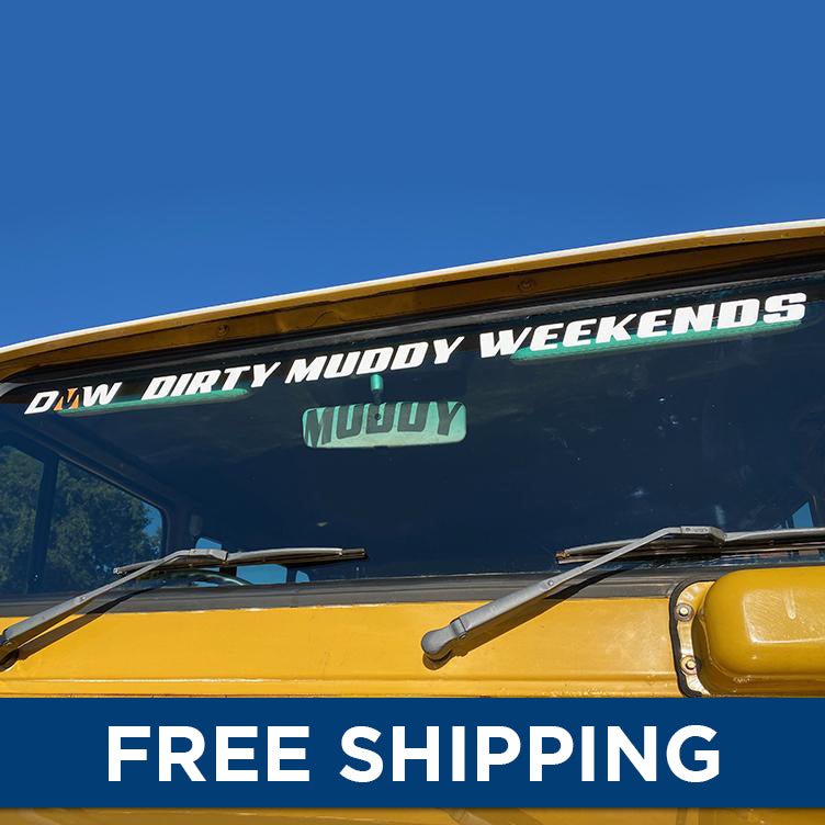 Load image into Gallery viewer, Dirty Muddy Weekends Windscreen Sticker - White - DMW
