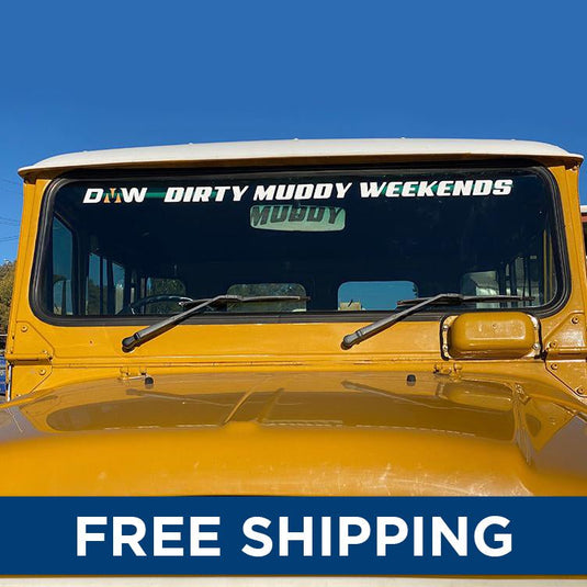 Dirty Muddy Weekends Windscreen Sticker - White - DMW