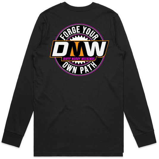 PINK/ORANGE FORGE YOUR OWN PATH UNISEX ADULT LONG SLEEVE SHIRT - DMW